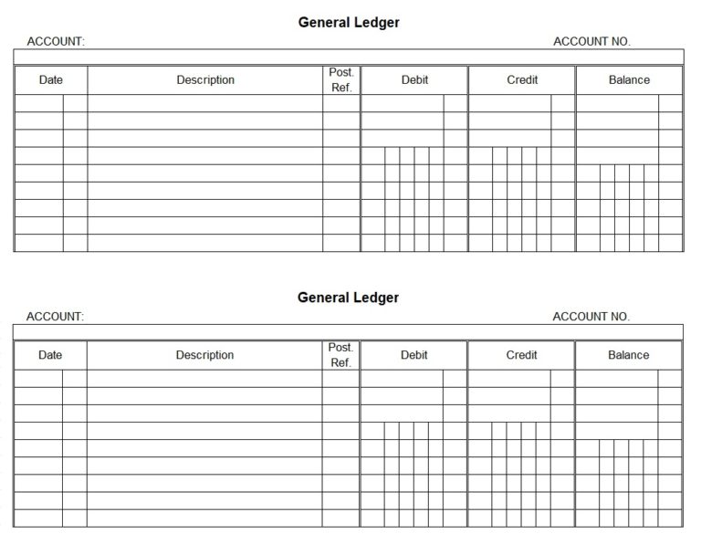 Account Ledger Templates 14 Free Printable Xlsx Docs PDF Formats