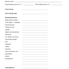 Annual Profit and Loss Statement Template