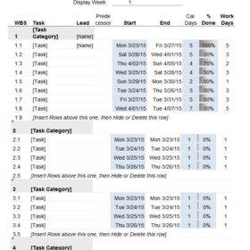 Blank Project Schedule Template