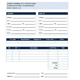 Construction Purchase Order Template