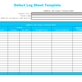 Defect Log Sheet Template
