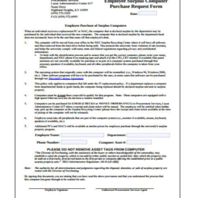 Employee Purchase Request Form