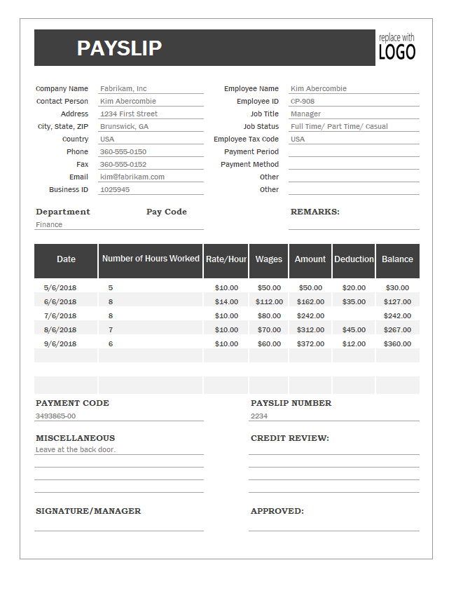 Free Payslip Template