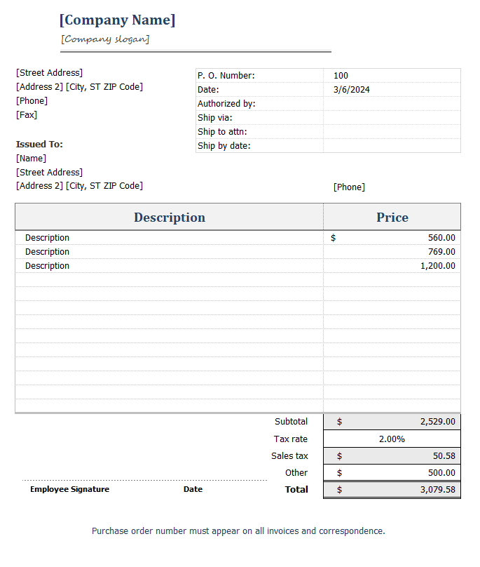 Free Purchase Request Form Template