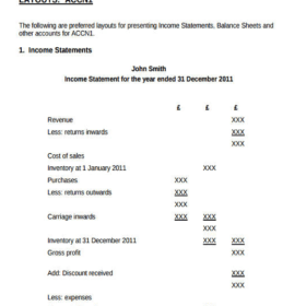 Income Statement Format