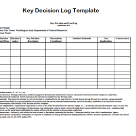 Key Decision Log Template