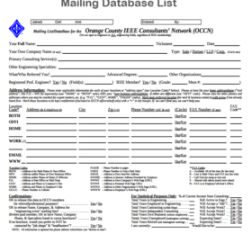 Mailing Database List Template