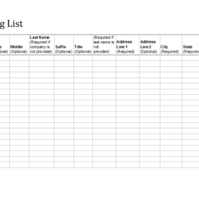 Mailing List Template Excel