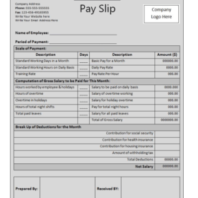 Payslip Template Word