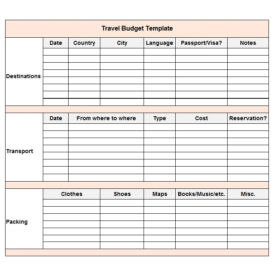 Professional Business Trip Budget Template