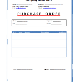 Professional Purchase Order Template