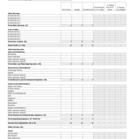 Profit and Loss Statement Form