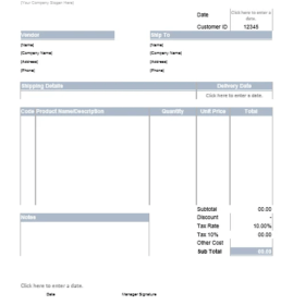 Purchase Order Example