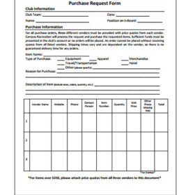 Purchase Request Form Sample