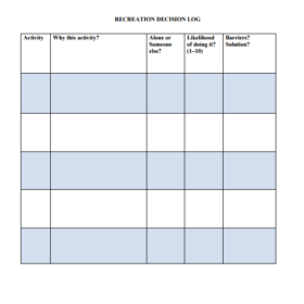 Recreation Decision Log Template