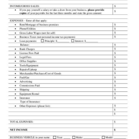 Self-Employment Profit and Loss Statement Template