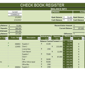 Annual Checkbook Register Template