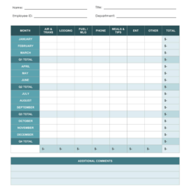 Annual Employee Expense Report Template