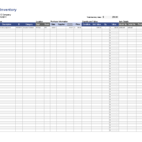 Asset Plant Inventory Format