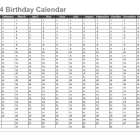 Birthday Family Calendar Template