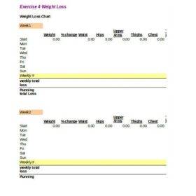 Blank Personal Weight Loss Chart Template