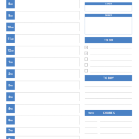 Daily Family Calendar Template