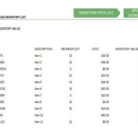 Daily Warehouse Inventory Template Excel