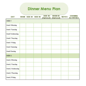 Dinner Menu Party Template