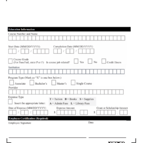 Educational Expenses Reimbursement Form Template