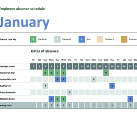 Employee Absence and Leave Record Sheet Template