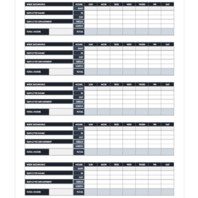 Employee Time Card Template Word