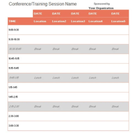 Five Day Conference Schedule Template