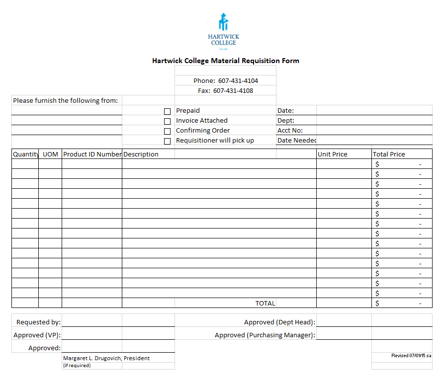 Free Purchase Requisition Form Template