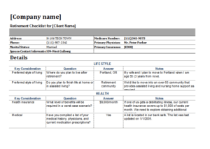 Retirement Checklist Templates | 7+ Free Docs, Xlsx & PDF Formats ...