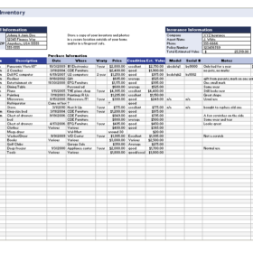 Inventory Worksheet Template Free Download Excel