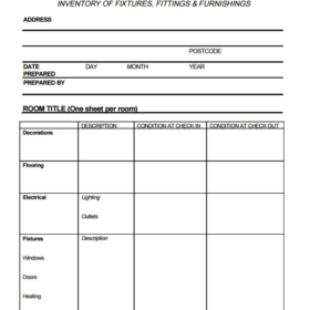 Landlord Inventory List Template