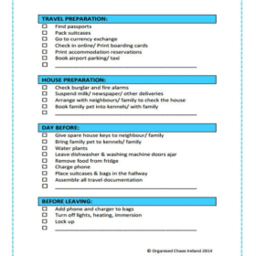 Pre-Travel Checklist Template