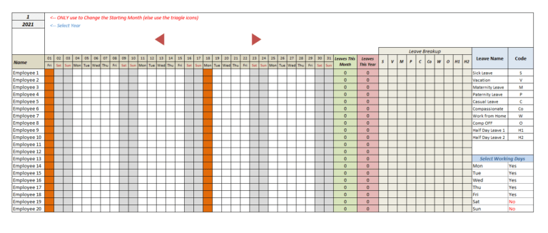 Employee Annual Leave Record Sheet Templates | 7+ Free Docs, Xlsx & PDF ...