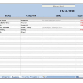 Professional Checkbook Register Template