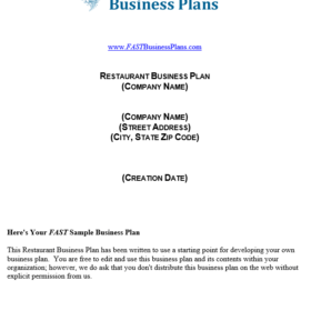 Restaurant Business Inventory Document Template Word