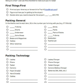 Trip Checklist Template