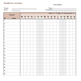 Attendance List Template PDF