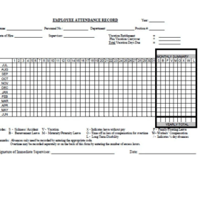 Employee Attendance List Template