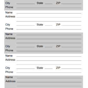 Printable Address List Template