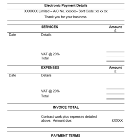 Blank Contractor Invoice Template