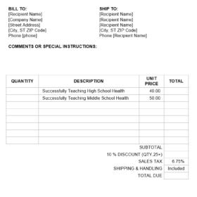 Blank Sales Invoice Template