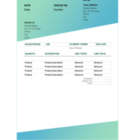 Blank Service Invoice Template