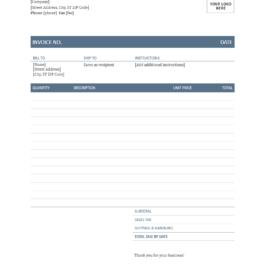 Printable Service Invoice Template