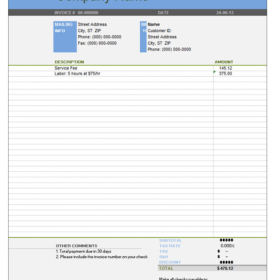 Printable Tax Invoice Template