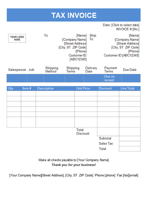 Tax Invoice Format